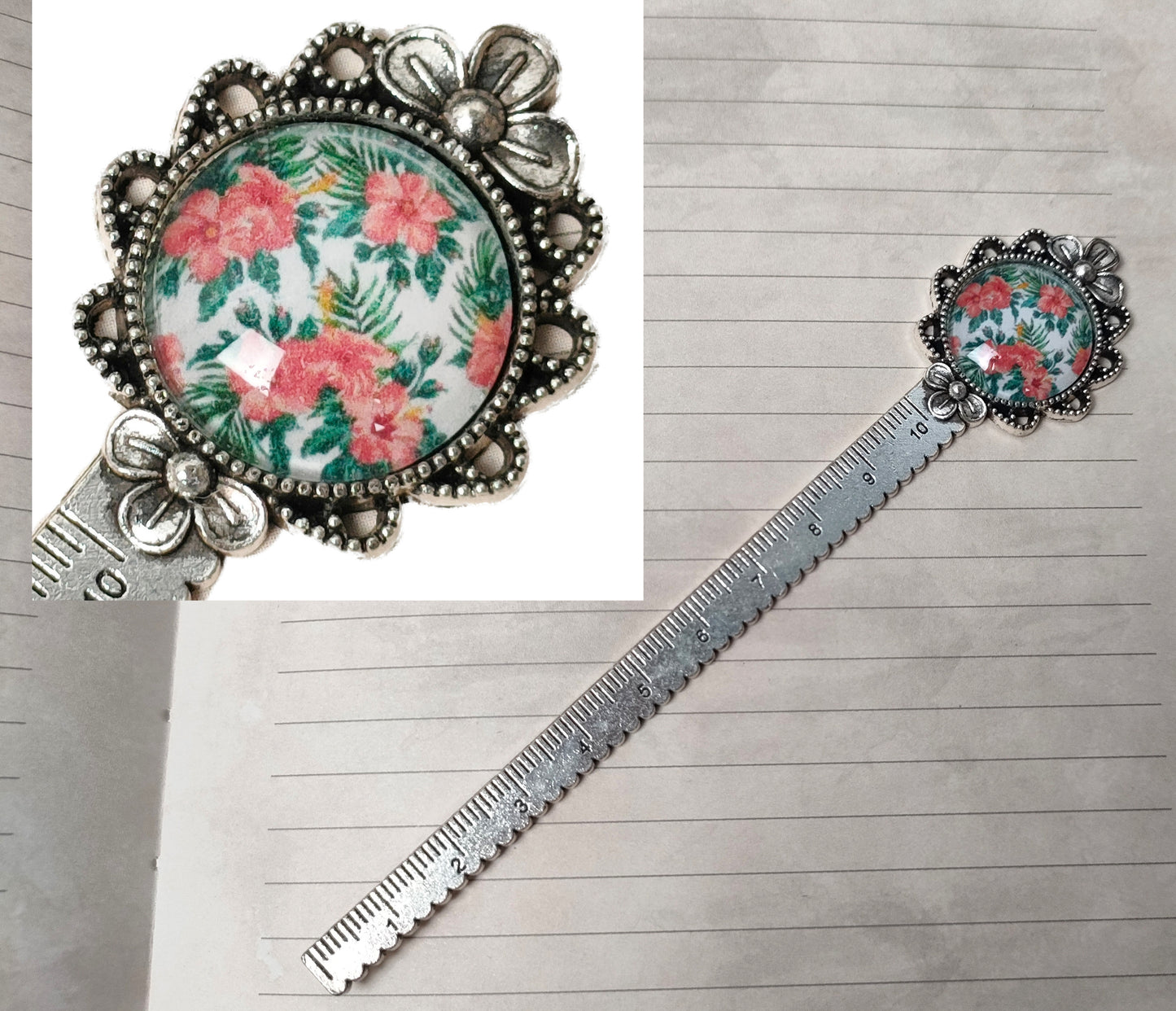 Marque pages / règle fleuri