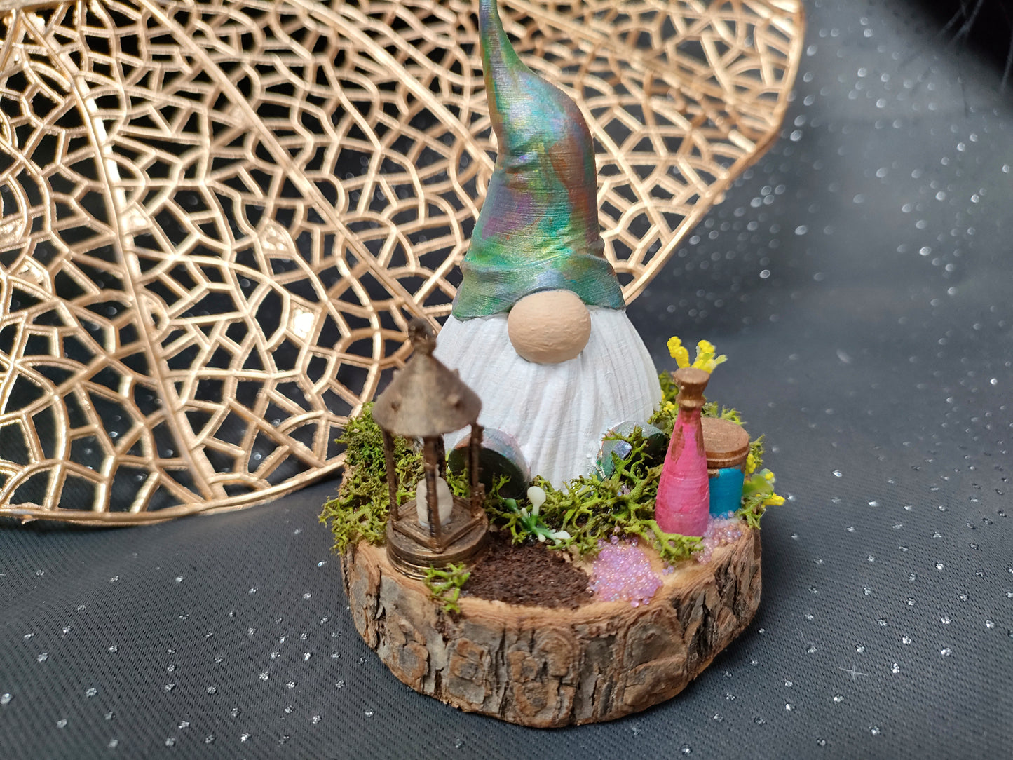 Diorama gnome de printemps