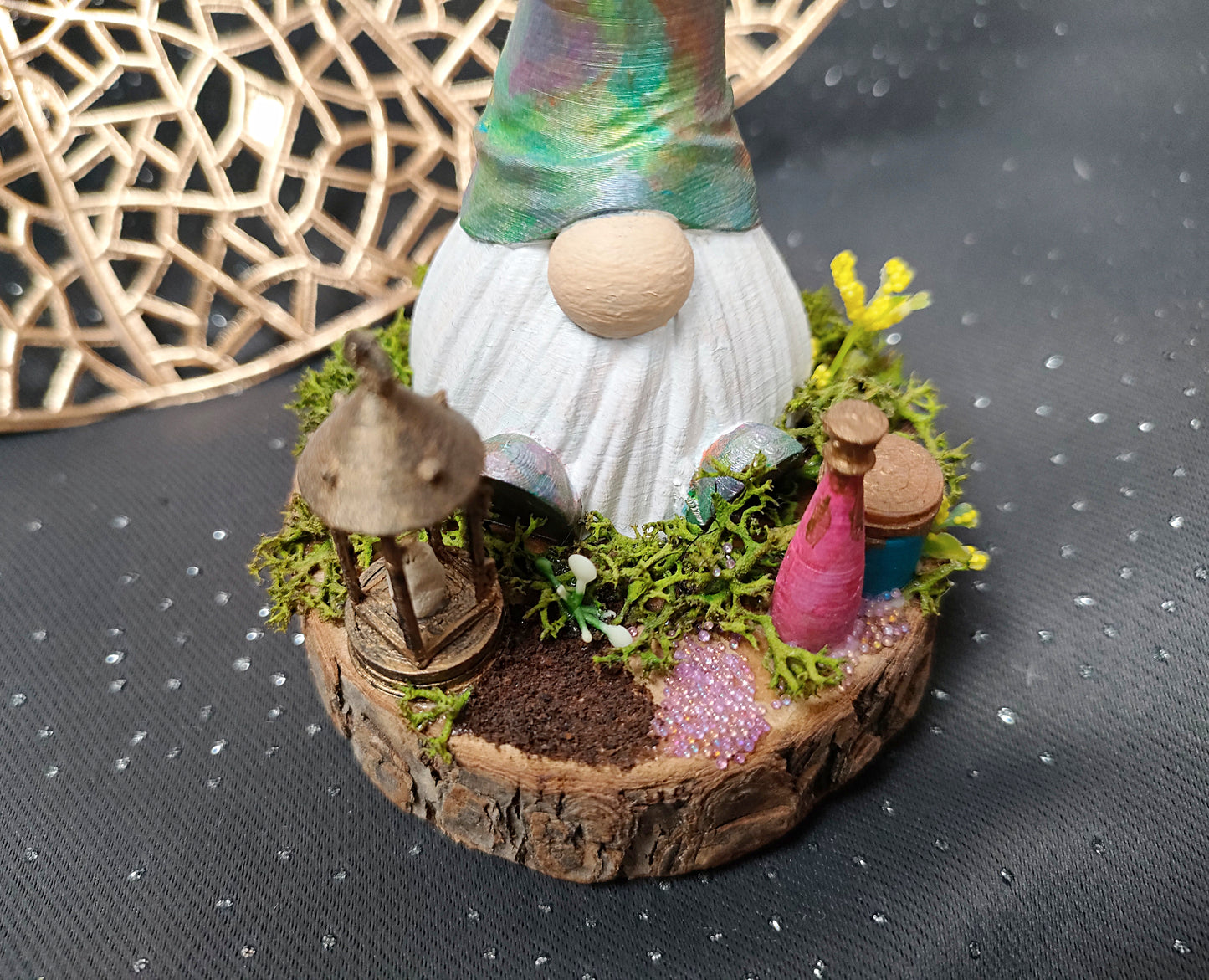 Diorama gnome de printemps